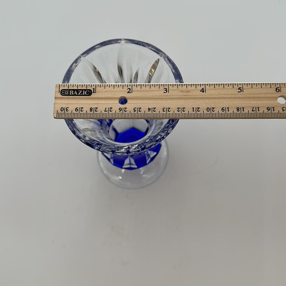 Art Deco Cobalt Blue Cut to Clear CRYSTAL VASE - Picture 16 of 16